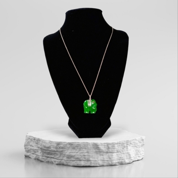 Sterling Silver 925 Elephant Pendant Chain Necklace - Picture 1 of 3